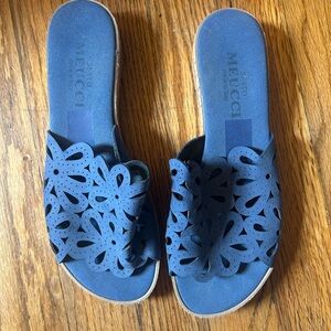 Sesto Meucci Navy Cutout Sandals